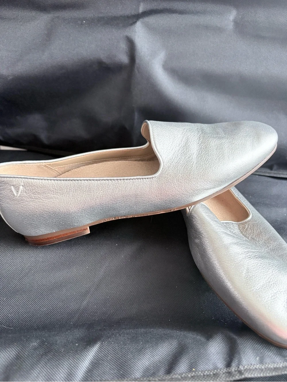 Vionic Metallic Silver Slip-On Loafers